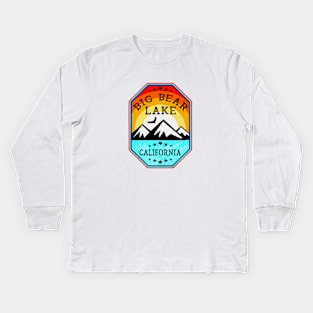 Ski Big Bear Lake California Nevada Skiing Mountain Sunrise Kids Long Sleeve T-Shirt